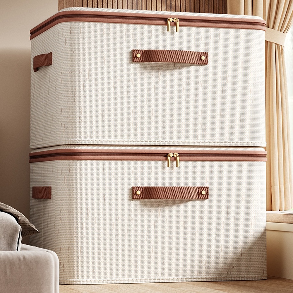 Linum Home Textiles - Składane pudełko do przechowywania z pokrywką,