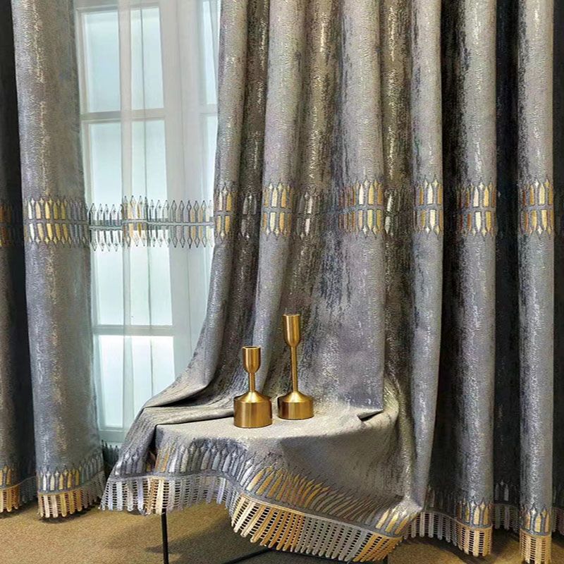 Home Textiles Luxury Curtains - Luksusowe haftowane zasłony zaciemniające, minimalistyczny, nowoczesny