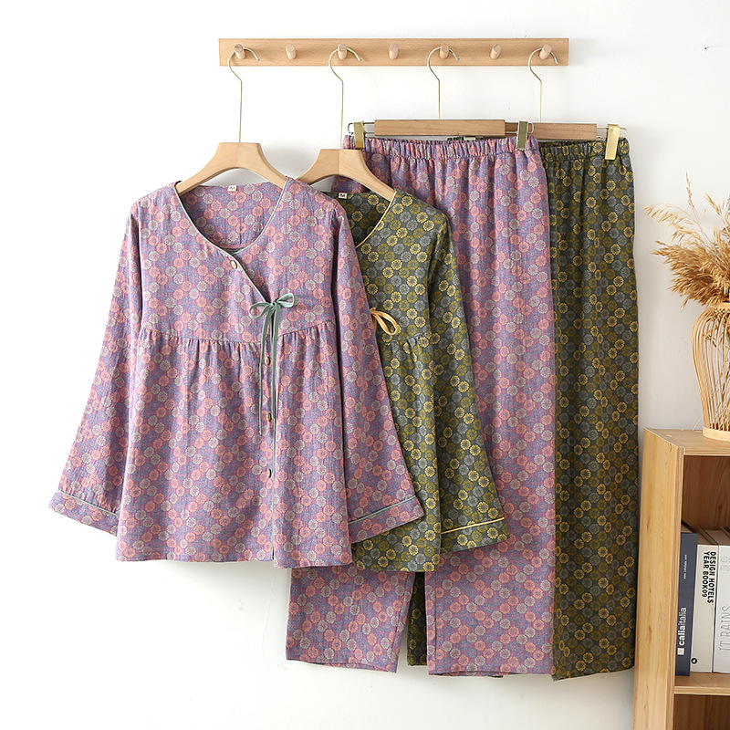Linum Home Textiles - Damski komplet piżamy ze 100% bawełny,