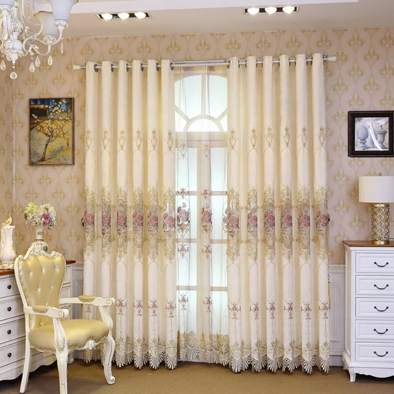 Home Textiles Luxury Curtains - Zasłony tekstylne w kolorze beżowym, wysokiej