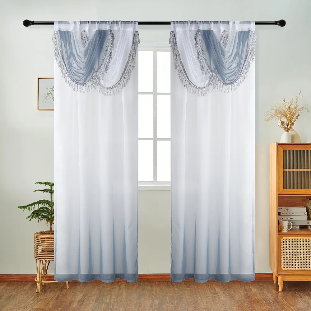 NAPEARL Blue Curtain Head Wave – Home Textiles Luxury Curtains recenzja i cena