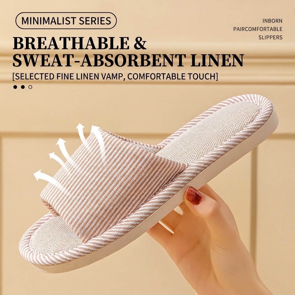 Oddychające lniane kapcie dams – Home Textile recenzja i cena